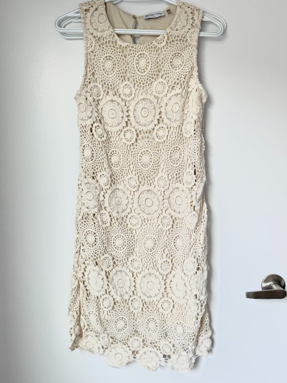 Point Zero Cream Crochet Lace Dress Size M
